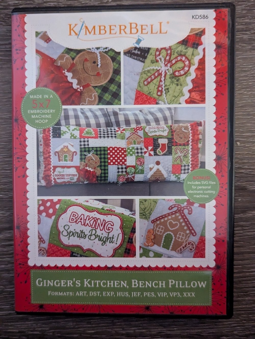 KimberBell Ginger's Kitchen Bench Pillow CD